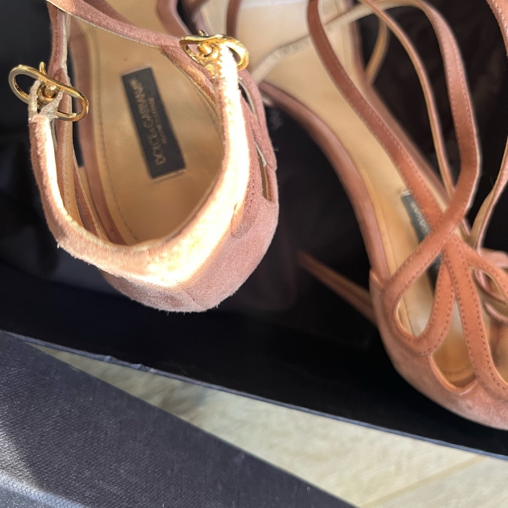 Dolce Gabbana Heels Shoes. Clay Pink Nude.Open Toe.Women’s Designer Shoes 39 1/2 - Picture 8 of 9